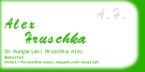 alex hruschka business card